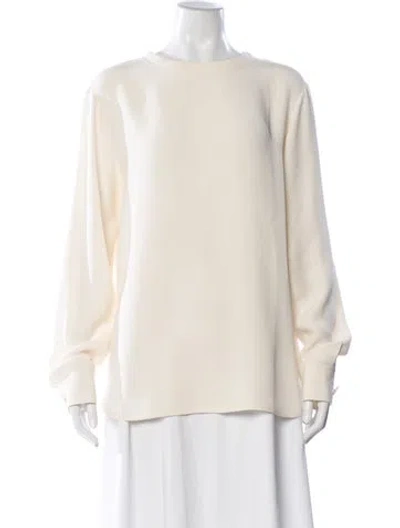 Pre-owned Joseph Silk Crew Neck Top In Neutral