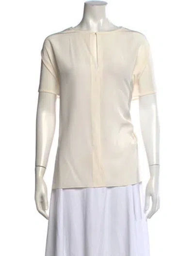 Pre-owned Joseph Silk Crew Neck Top In Neutrals