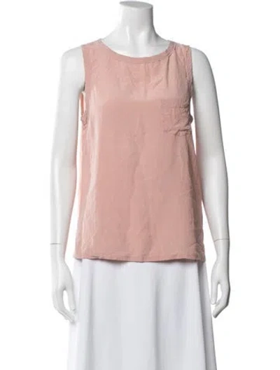 Pre-owned Joseph Silk Crew Neck Top In Pink