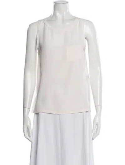 Pre-owned Joseph Silk Crew Neck Top In White