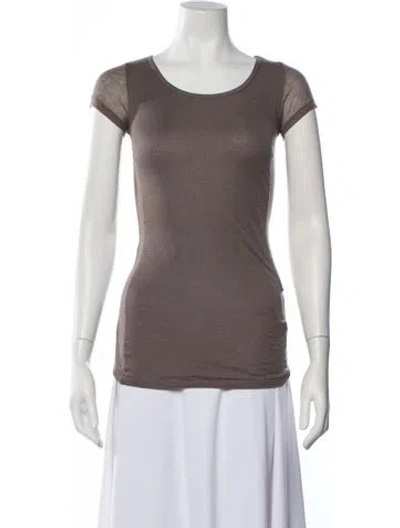 Pre-owned Joseph Silk Crew Neck T-shirt In Brown
