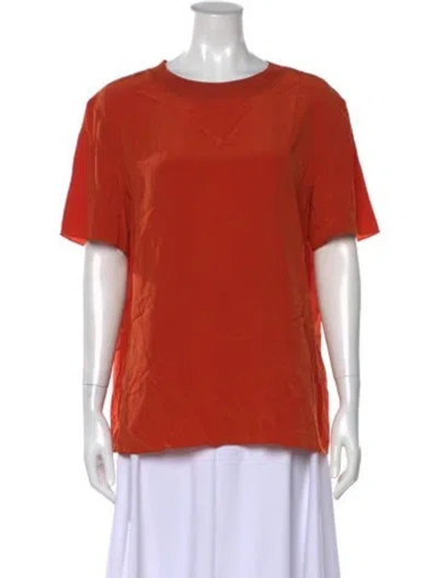 Pre-owned Joseph Silk Crew Neck T-shirt W/ Tags In Orange