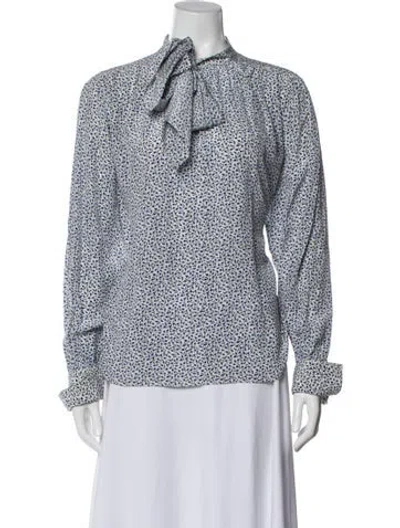 Pre-owned Joseph Silk Floral Print Blouse In Blue