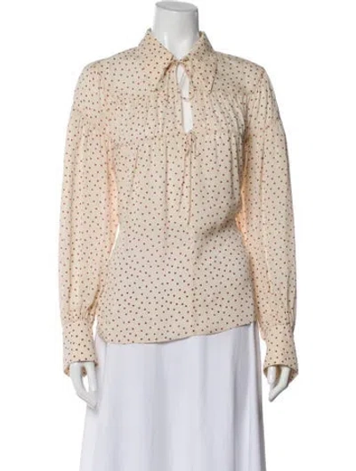 Pre-owned Joseph Silk Floral Print Blouse In Neutral