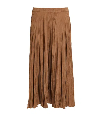 Joseph Silk Habotai Sully Midi Skirt In Brown