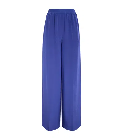 Joseph Silk Hulin Wide-leg Trousers In Blue