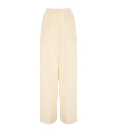 Joseph Silk Hulin Wide-leg Trousers In Neutral
