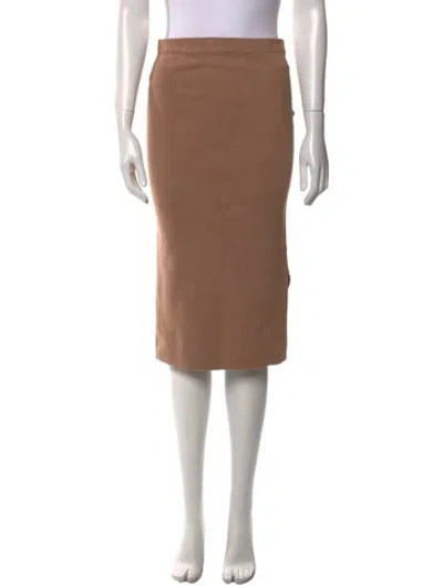 Pre-owned Joseph Silk Knee-length Skirt In Brown