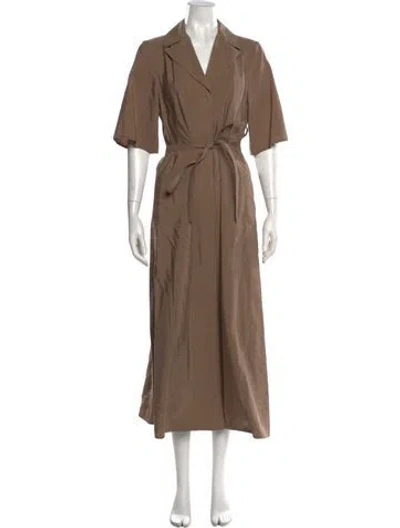 Pre-owned Joseph Silk Long Dress In Brown