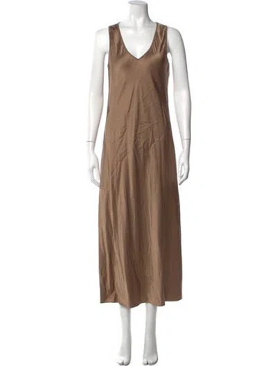 Pre-owned Joseph Silk Long Dress In Neutral