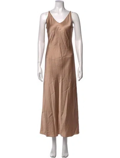 Pre-owned Joseph Silk Long Dress In Neutrals