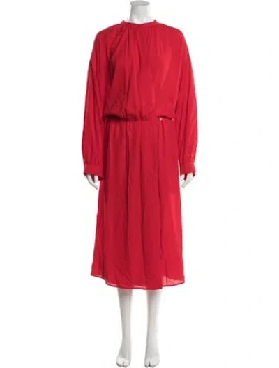 Pre-owned Joseph Silk Long Dress In Red