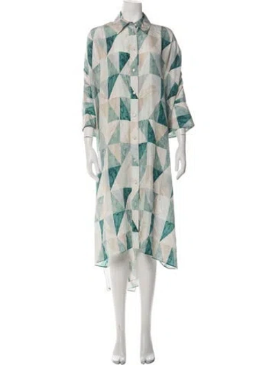 Pre-owned Joseph Silk Long Dress W/ Tags In Green