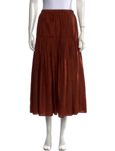 Pre-owned Joseph Silk Long Skirt In Brown