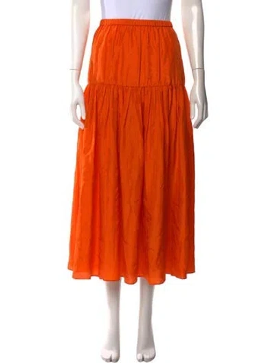 Pre-owned Joseph Silk Long Skirt In Orange