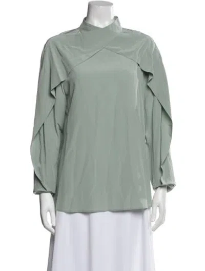Pre-owned Joseph Silk Long Sleeve Blouse In Blue