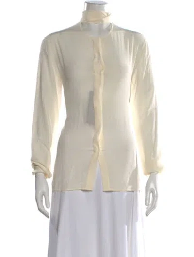 Pre-owned Joseph Silk Long Sleeve Blouse In Neutral