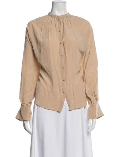 Pre-owned Joseph Silk Long Sleeve Blouse In Neutrals
