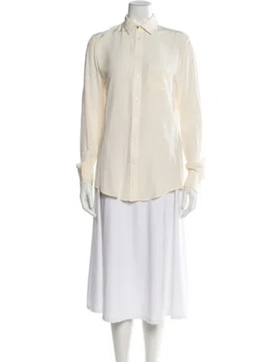 Pre-owned Joseph Silk Long Sleeve Top In Neutrals