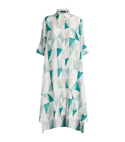 Joseph Silk Marble Print Midi Dress In Multi