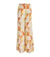 Joseph Silk Marble Print Trousers In Multi