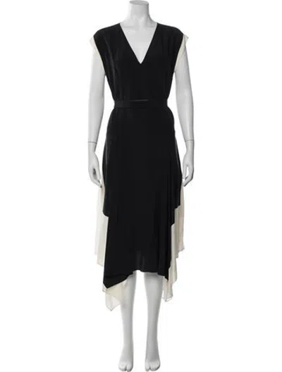 Pre-owned Joseph Silk Midi Length Dress In Black