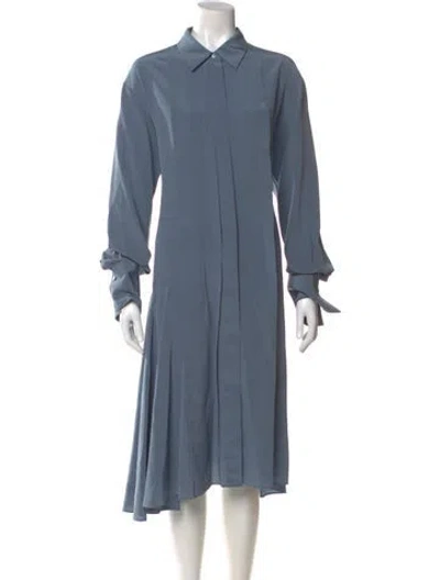 Pre-owned Joseph Silk Midi Length Dress In Blue