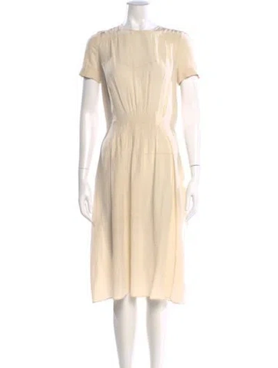 Pre-owned Joseph Silk Midi Length Dress In Neutral
