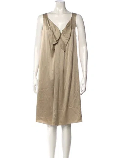 Pre-owned Joseph Silk Midi Length Dress In Neutral