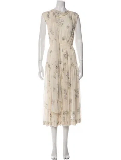 Pre-owned Joseph Silk Midi Length Dress In Neutral
