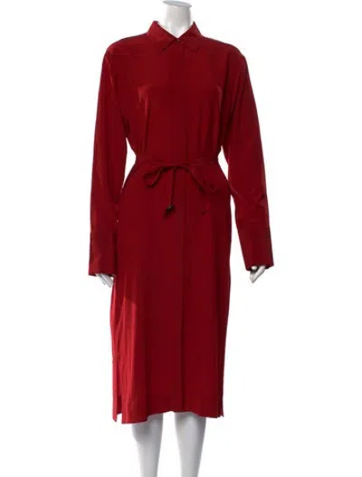 Pre-owned Joseph Silk Midi Length Dress In Red