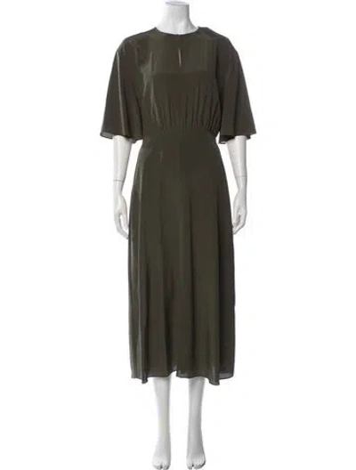 Pre-owned Joseph Silk Midi Length Dress W/ Tags In Green