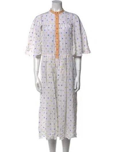 Pre-owned Joseph Silk Midi Length Dress In White