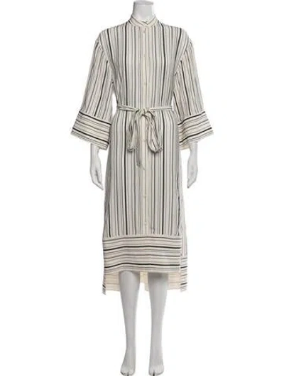 Pre-owned Joseph Silk Midi Length Dress In White