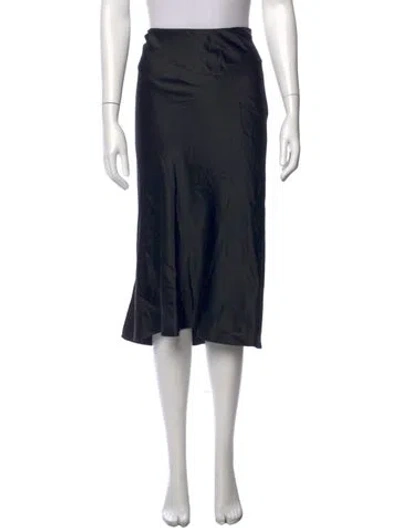 Pre-owned Joseph Silk Midi Length Skirt In Black
