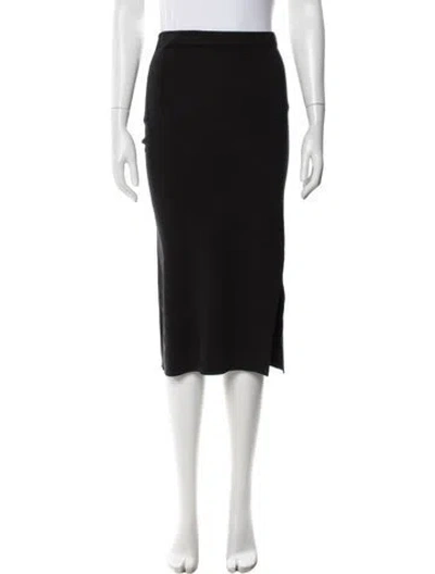 Pre-owned Joseph Silk Midi Length Skirt In Black