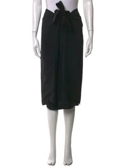 Pre-owned Joseph Silk Midi Length Skirt In Black