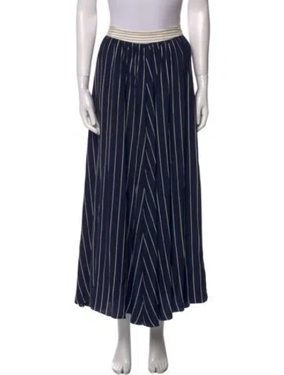 Pre-owned Joseph Silk Midi Length Skirt In Blue