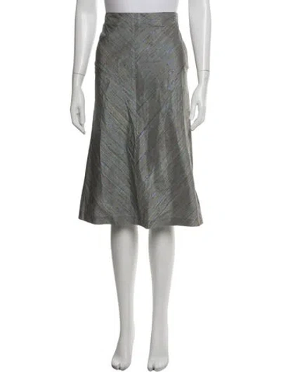 Pre-owned Joseph Silk Midi Length Skirt In Blue