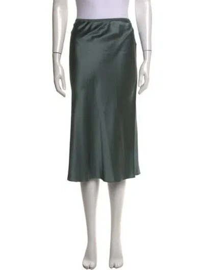 Pre-owned Joseph Silk Midi Length Skirt In Green
