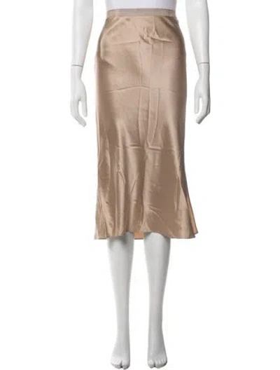 Pre-owned Joseph Silk Midi Length Skirt In Neutrals