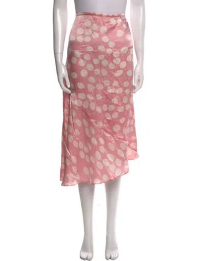 Pre-owned Joseph Silk Midi Length Skirt In Pink