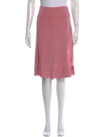 Pre-owned Joseph Silk Midi Length Skirt In Pink