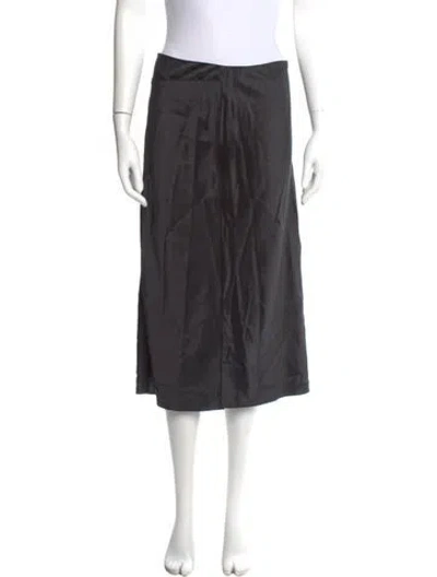 Pre-owned Joseph Silk Midi Length Skirt W/ Tags In Gray