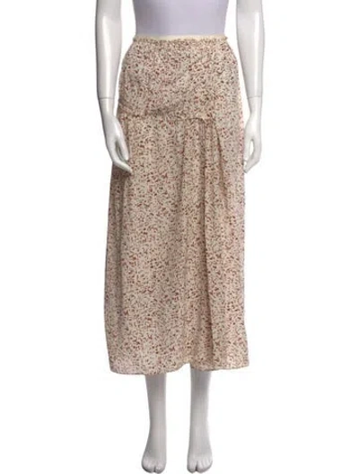Pre-owned Joseph Silk Midi Length Skirt In White