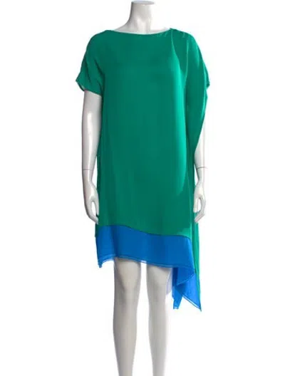 Pre-owned Joseph Silk Mini Dress In Green