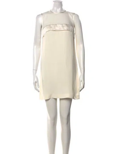 Pre-owned Joseph Silk Mini Dress In Neutral