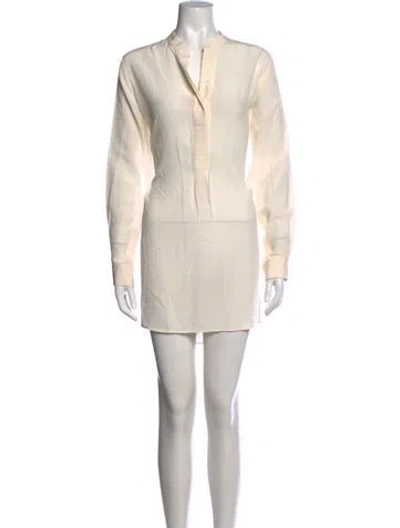 Pre-owned Joseph Silk Mini Dress In Neutrals