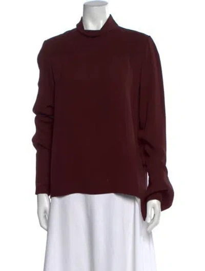 Pre-owned Joseph Silk Mock Neck Blouse In Neutral