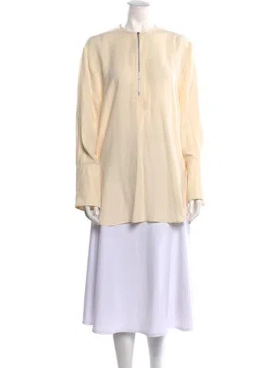 Pre-owned Joseph Silk Mock Neck Tunic In Neutral